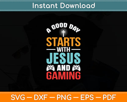 Funny Christian Jesus Gaming Gift for Christian Gamer Svg Digital Cutting File