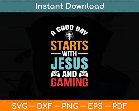 Funny Christian Jesus Gaming Gift for Christian Gamer Svg Digital Cutting File