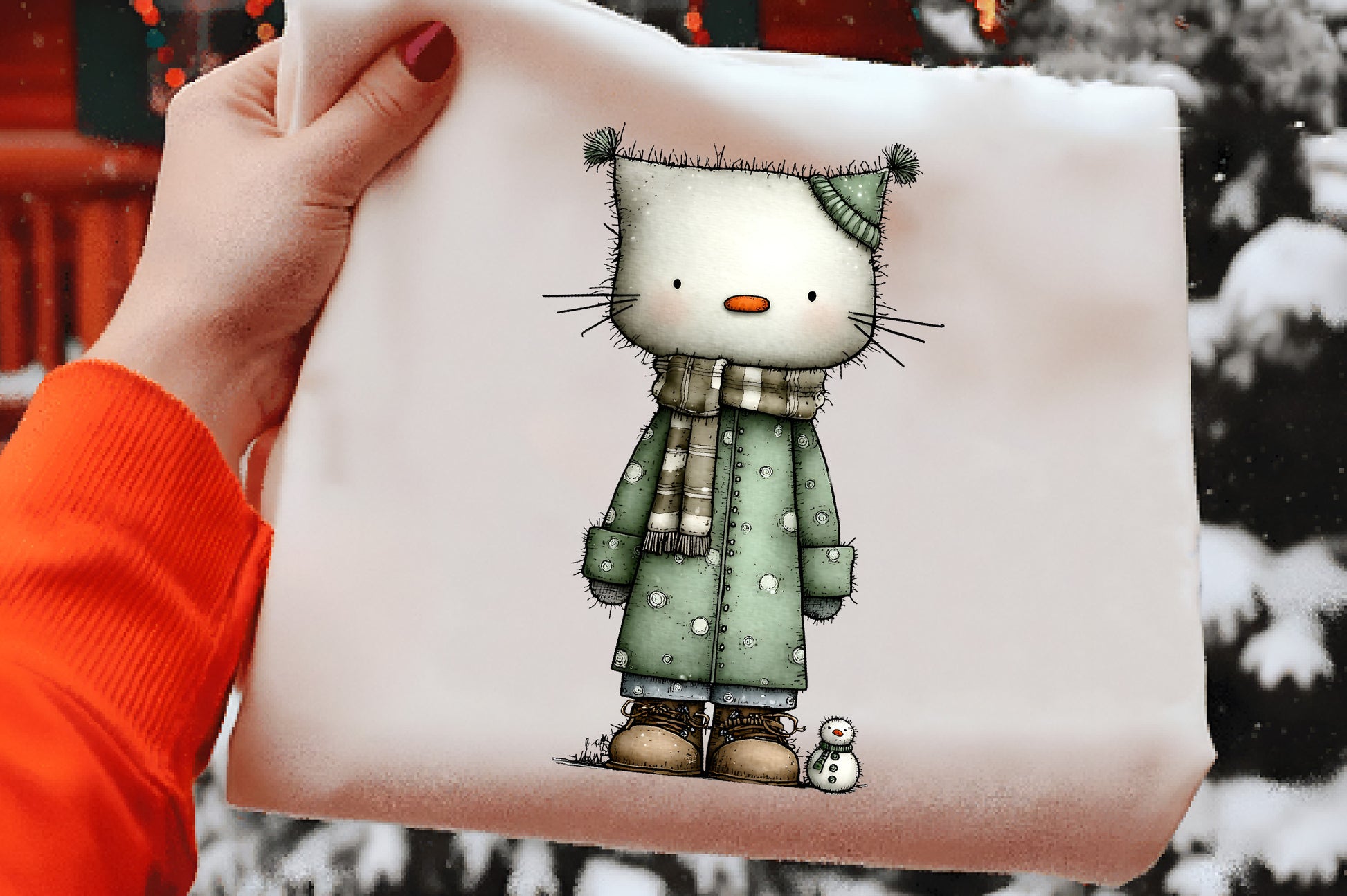 Funny Christmas Cat Clipart PNG