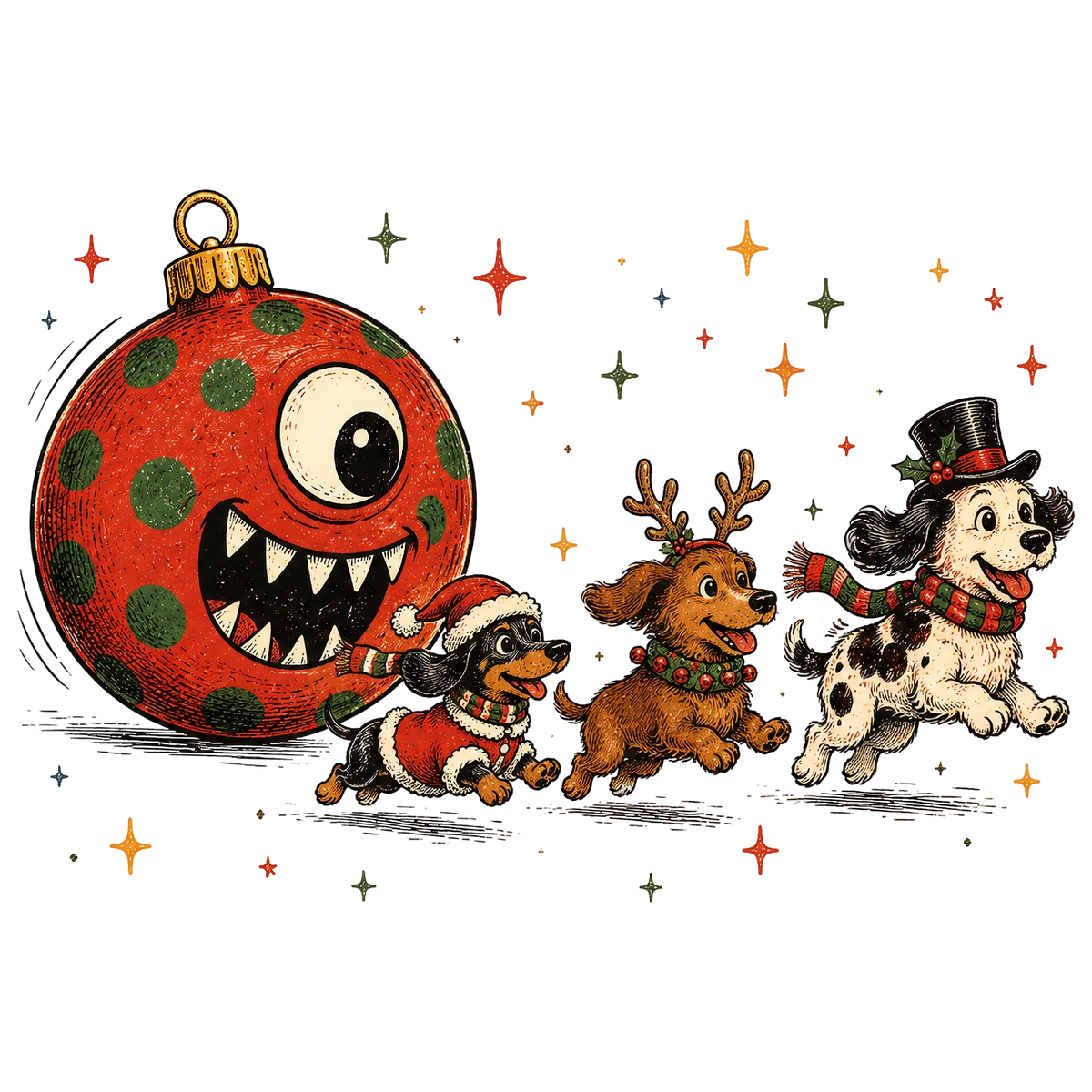 Funny Christmas Dachshund Dog PNG