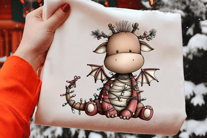 Funny Christmas Dragon Clipart PNG