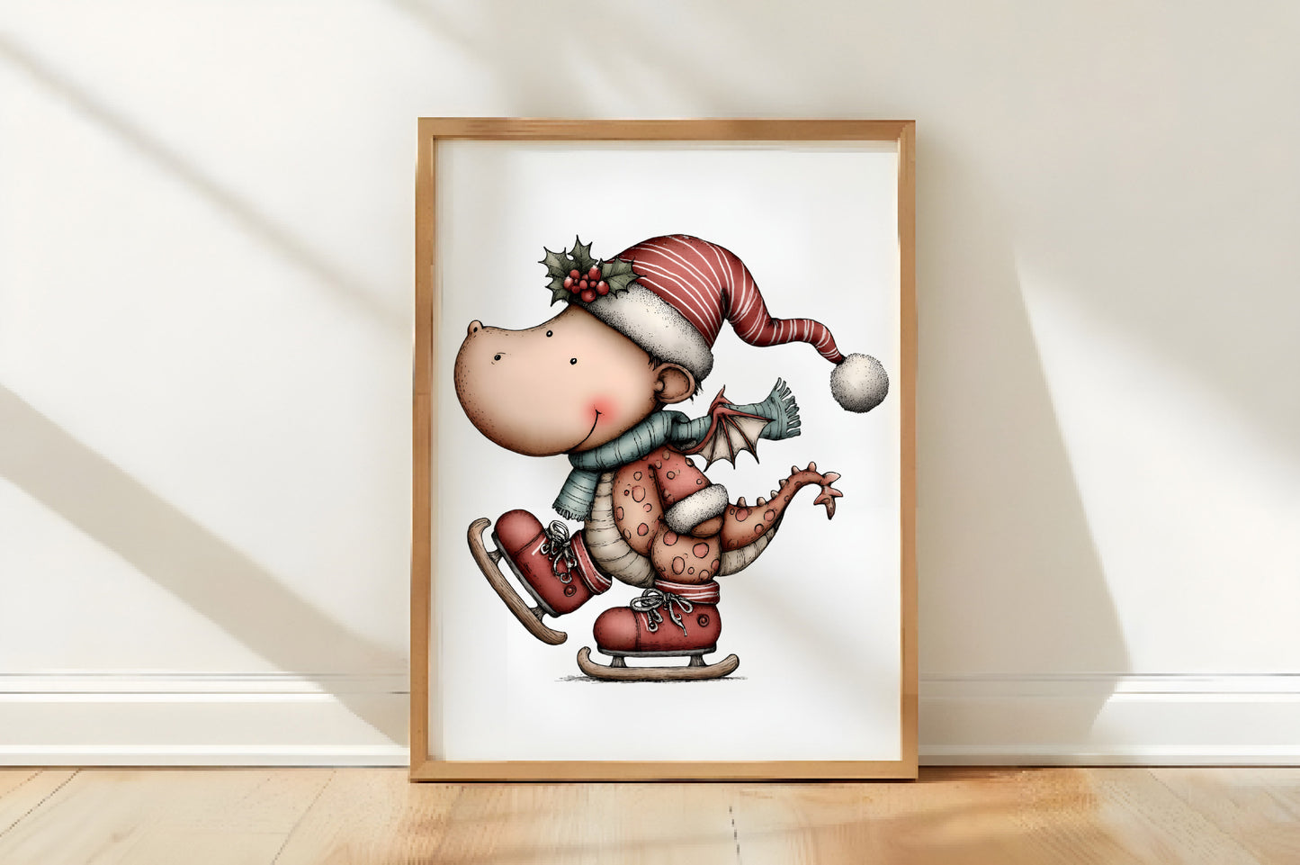 Funny Christmas Dragon Clipart PNG