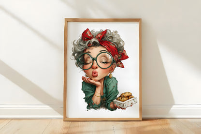 Funny Christmas Grandma Clipart PNG Sublimation