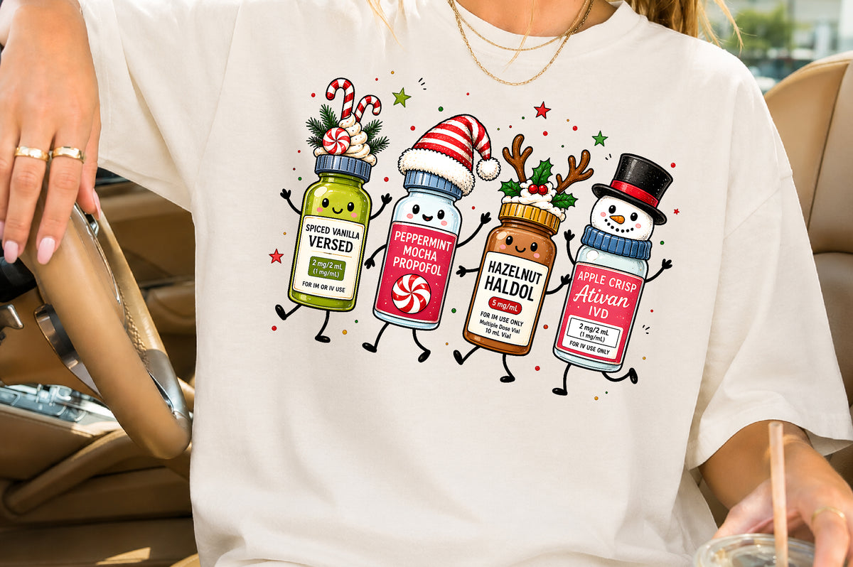 Funny Christmas Medical Doodle PNG Sublimation Design