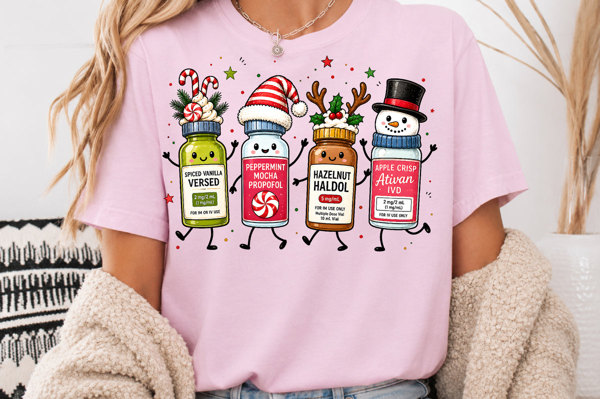 Funny Christmas Medical Doodle PNG Sublimation Design