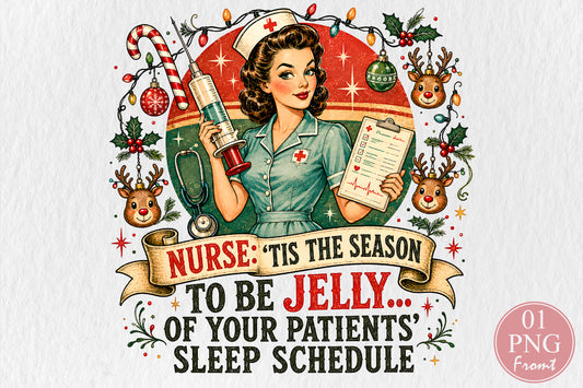 Funny Christmas Nurse Girls PNG Sublimation Design