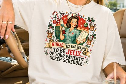 Funny Christmas Nurse Girls PNG Sublimation Design