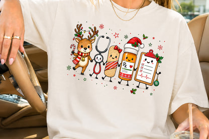 Funny Christmas Medical Team PNG Sublimation Design