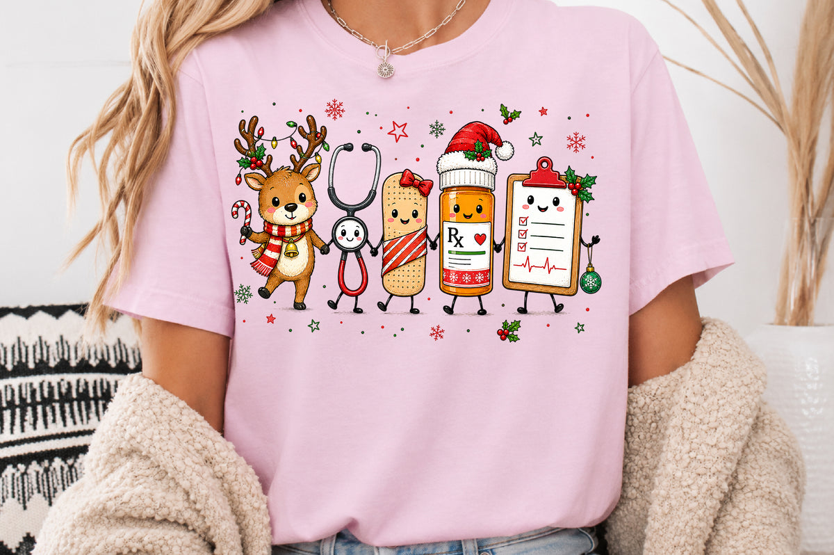 Funny Christmas Medical Team PNG Sublimation Design
