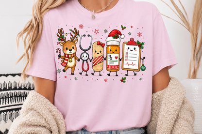 Funny Christmas Medical Team PNG Sublimation Design