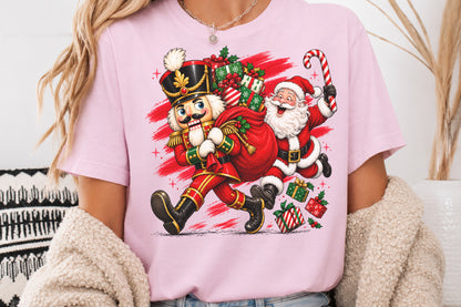 Funny Christmas Nutcracker and Santa PNG