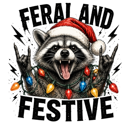 Funny Christmas Raccoon FerAL And Festive Christmas PNG