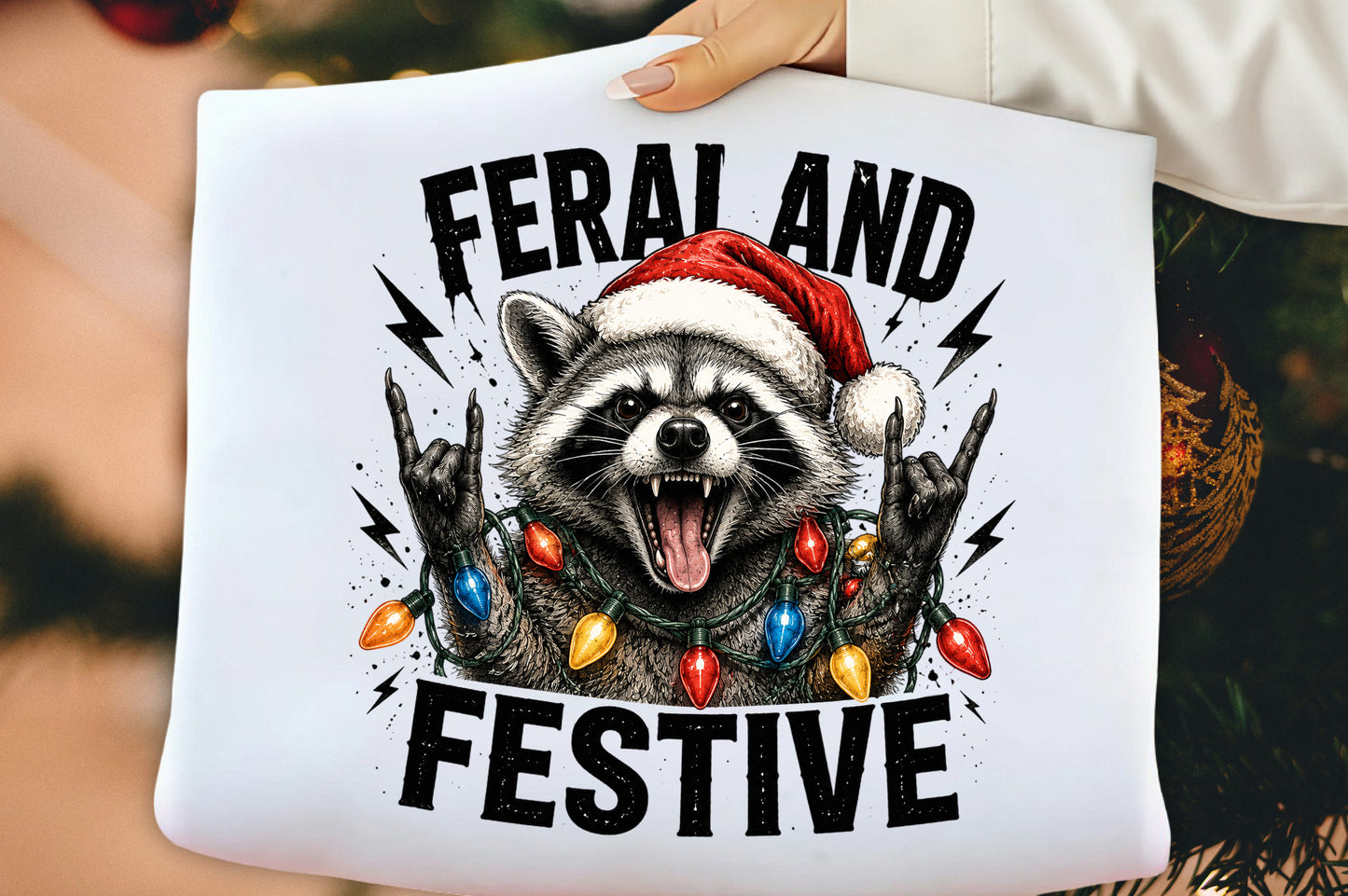 Funny Christmas Raccoon FerAL And Festive Christmas PNG