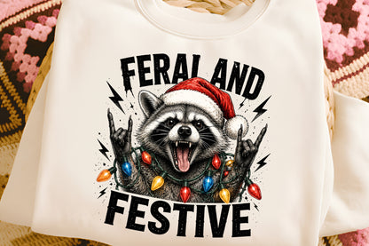 Funny Christmas Raccoon FerAL And Festive Christmas PNG