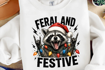 Funny Christmas Raccoon FerAL And Festive Christmas PNG