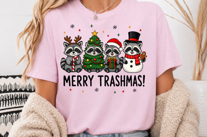 Funny Christmas Raccoon Trashmas PNG Sublimation Design