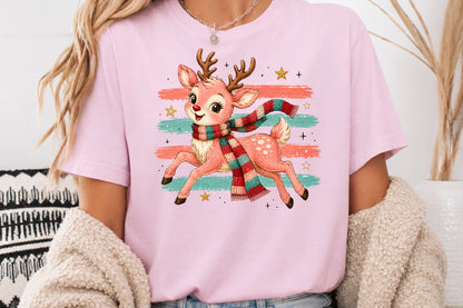 Cute Pink Reindeer Christmas PNG Sublimation Design