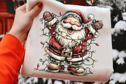 Funny Christmas Santa Clipart PNG Bundle | Cute Watercolor Holiday Santa Claus Clipart