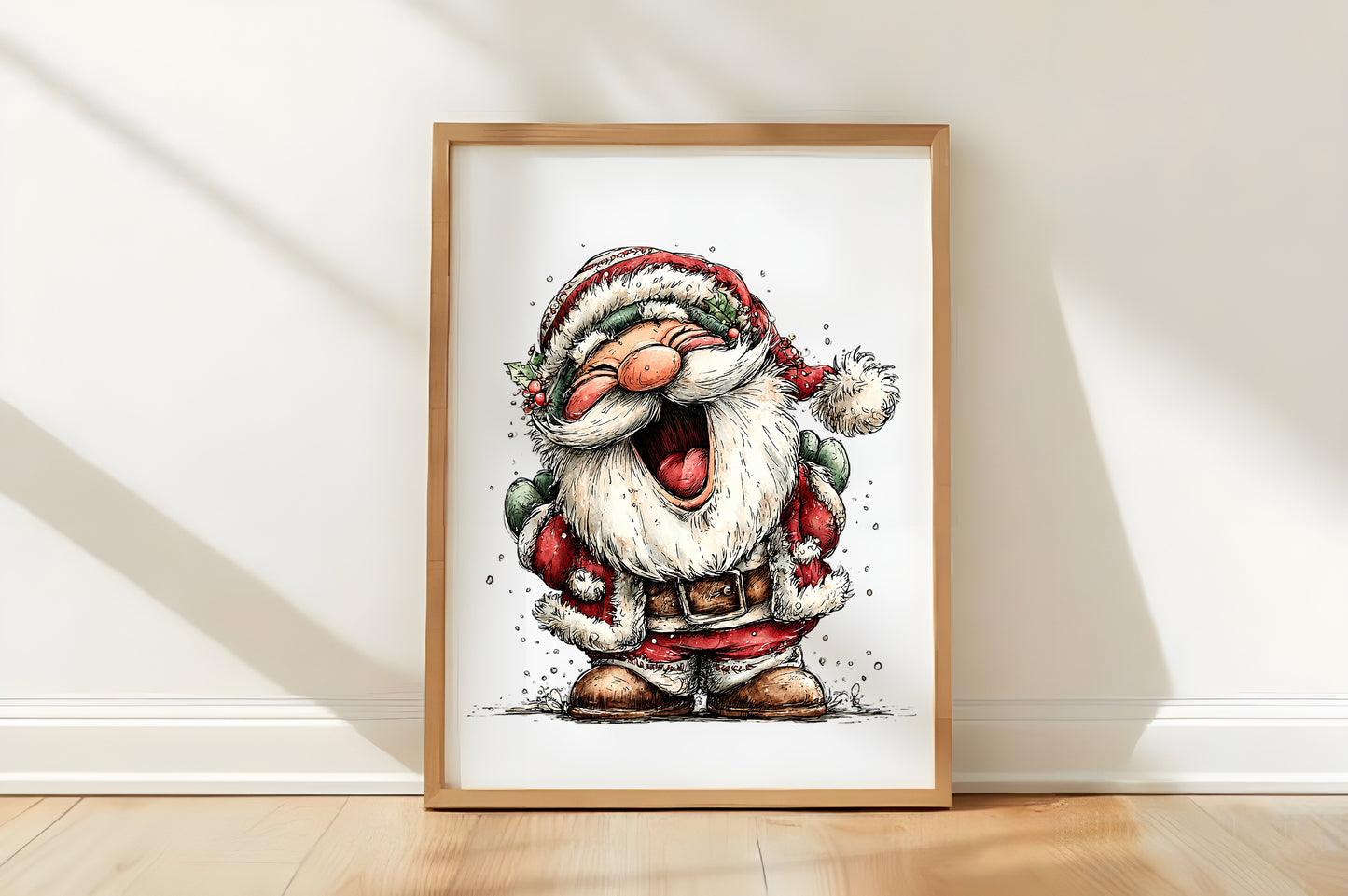 Funny Christmas Santa Clipart PNG Bundle | Cute Watercolor Holiday Santa Claus Clipart