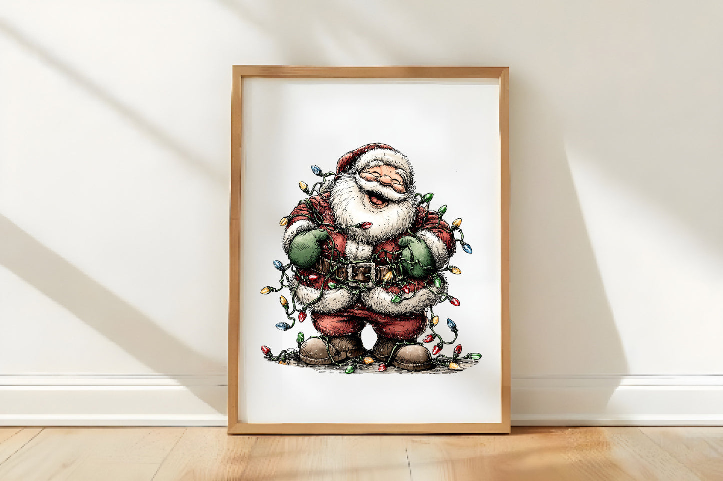 Funny Christmas Santa Clipart PNG Bundle | Cute Watercolor Santa Claus Clipart | Festive Holiday Santa PNG