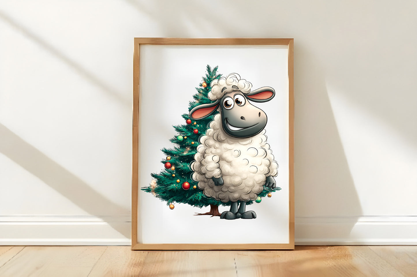 Funny Christmas Sheep Clipart PNG Bundle | Cute Watercolor Holiday Sheep Clipart