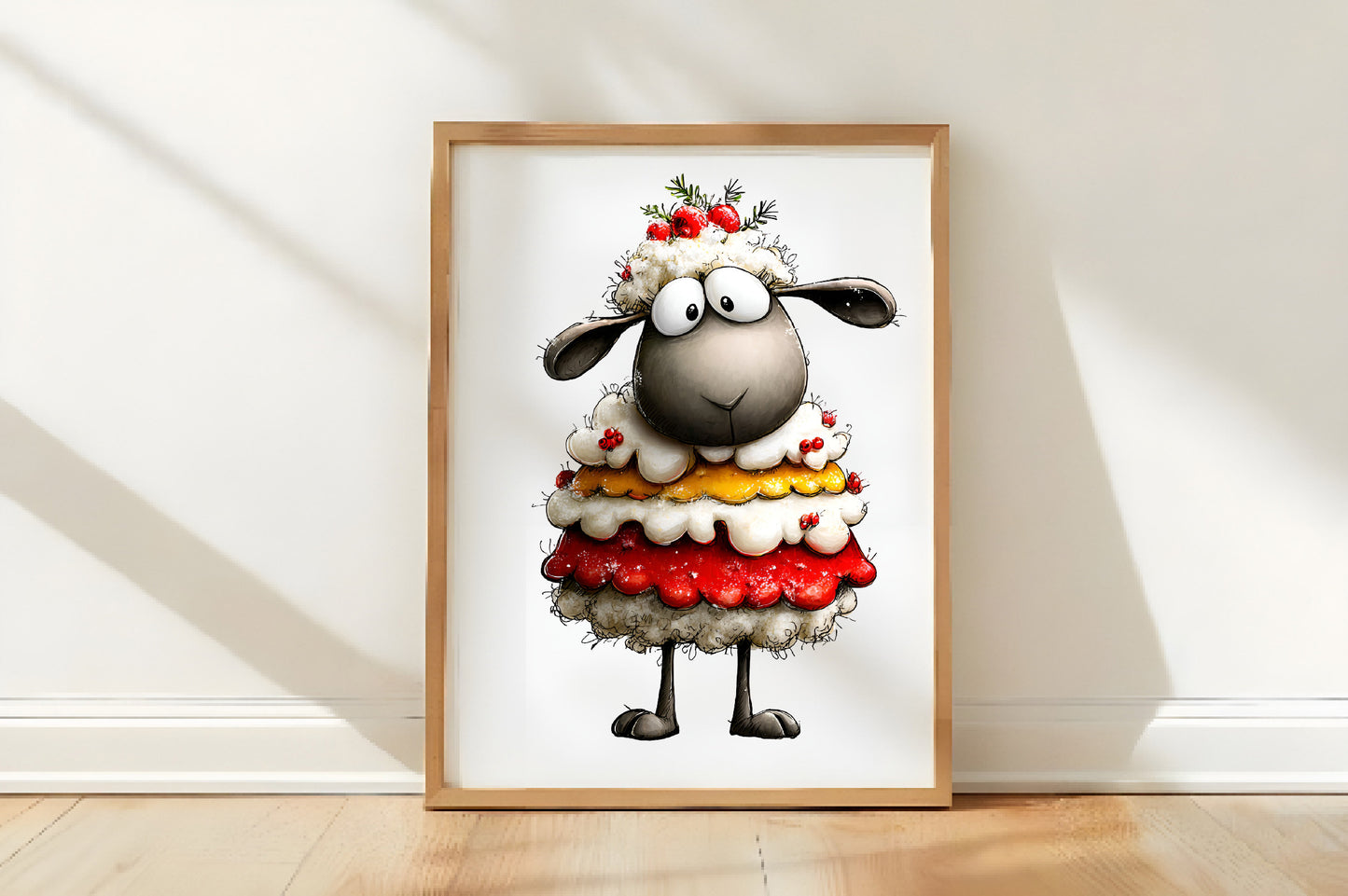 Funny Christmas Sheep Clipart PNG