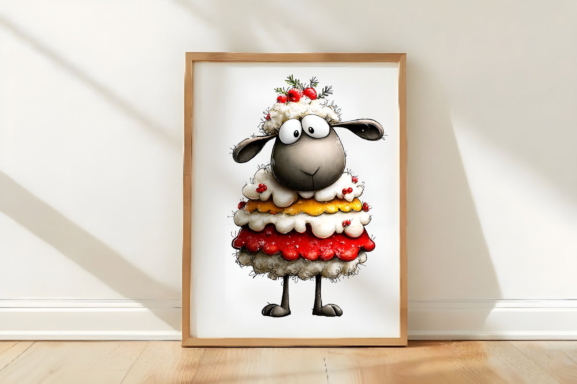 Funny Christmas Sheep Clipart PNG