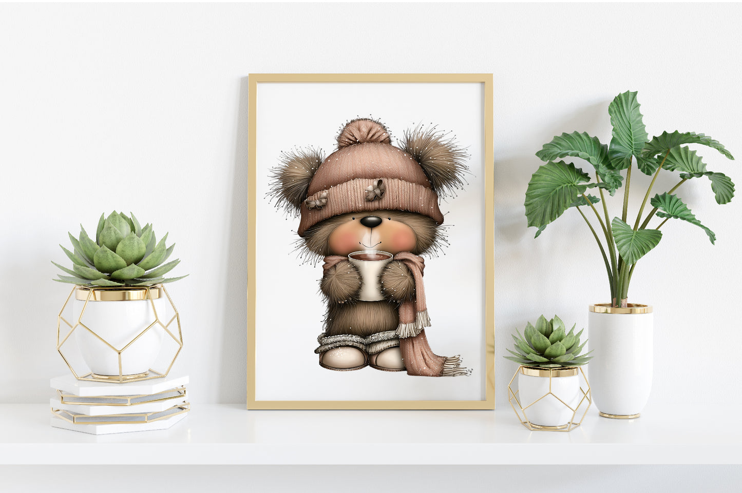 Funny Christmas Teddy Bear Clipart PNG Bundle | Cute Watercolor Holiday Teddy Bear Clipart