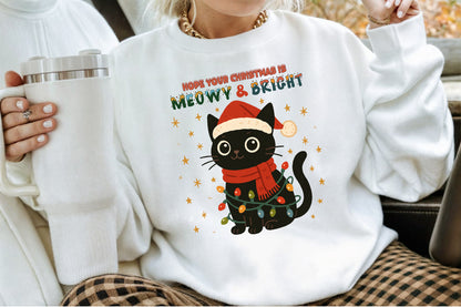 Hope Your Christmas Is Meowy And Bright Cat PNG Commercial Use