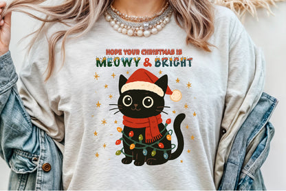 Hope Your Christmas Is Meowy And Bright Cat PNG Commercial Use