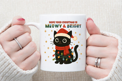 Hope Your Christmas Is Meowy And Bright Cat PNG Commercial Use