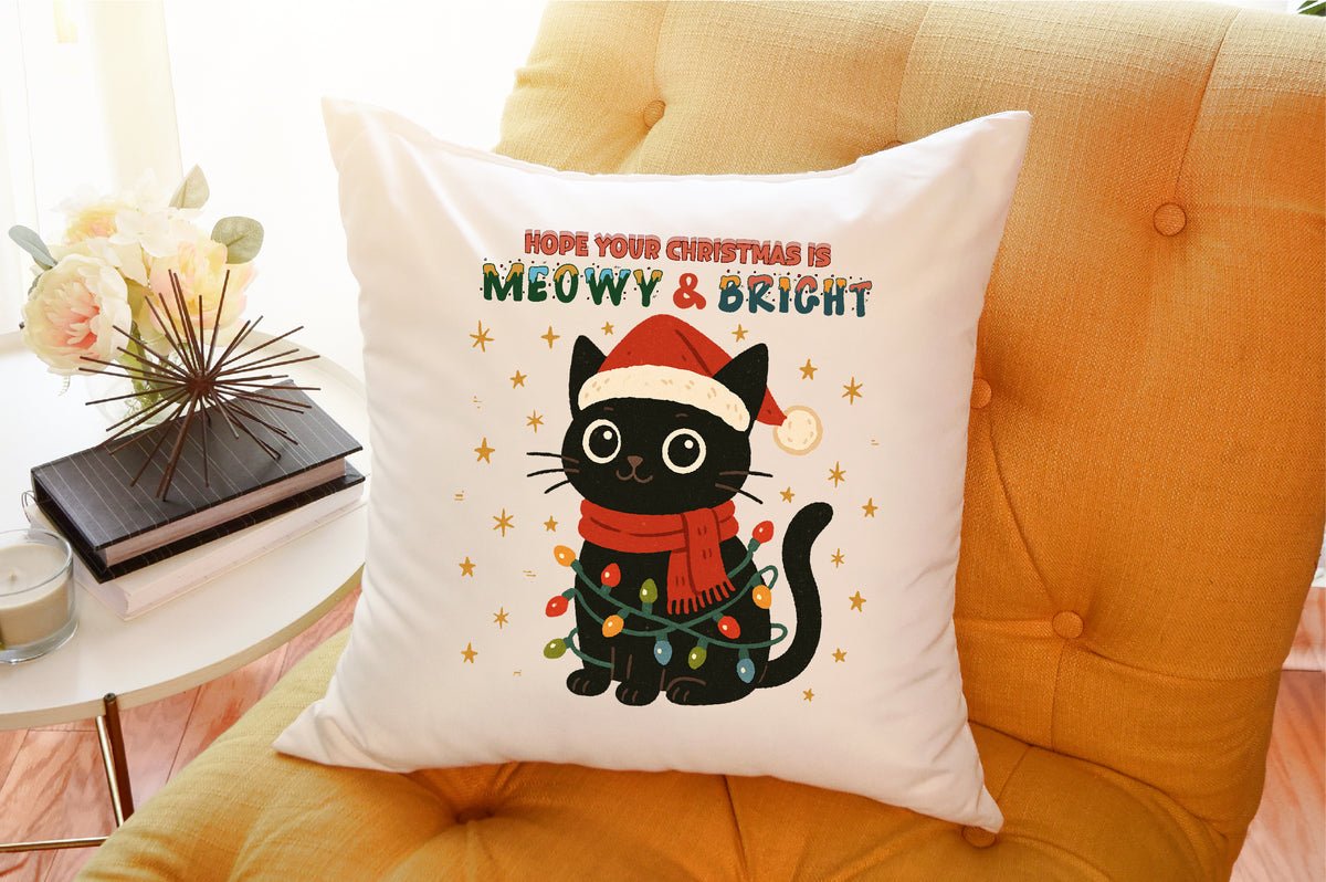 Hope Your Christmas Is Meowy And Bright Cat PNG Commercial Use