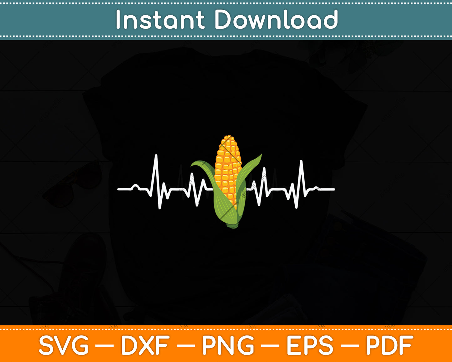 Funny Corn Heartbeat Svg Digital Cutting File