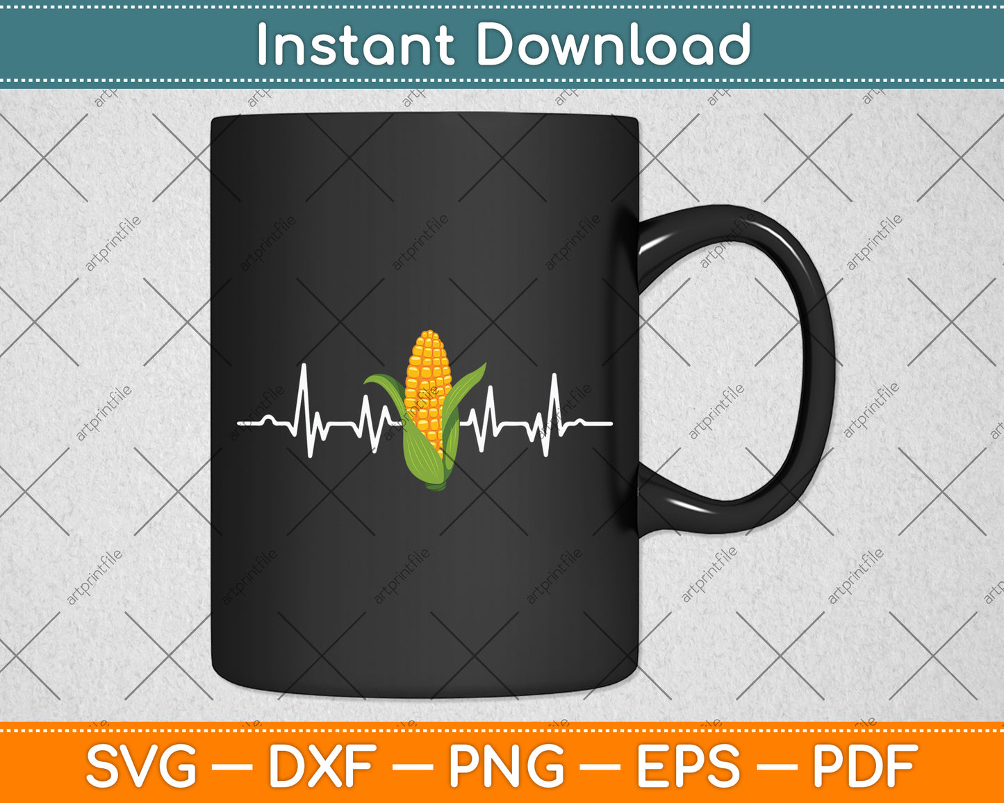 Funny Corn Heartbeat Svg Digital Cutting File