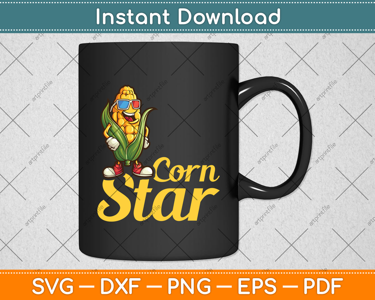 Funny Corn Star Sunglasses Svg Digital Cutting File