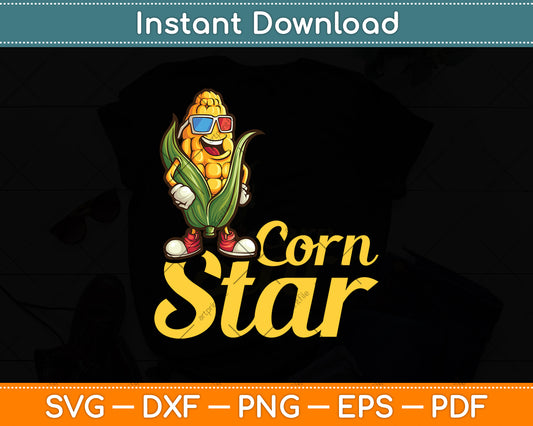 Funny Corn Star Sunglasses Svg Digital Cutting File