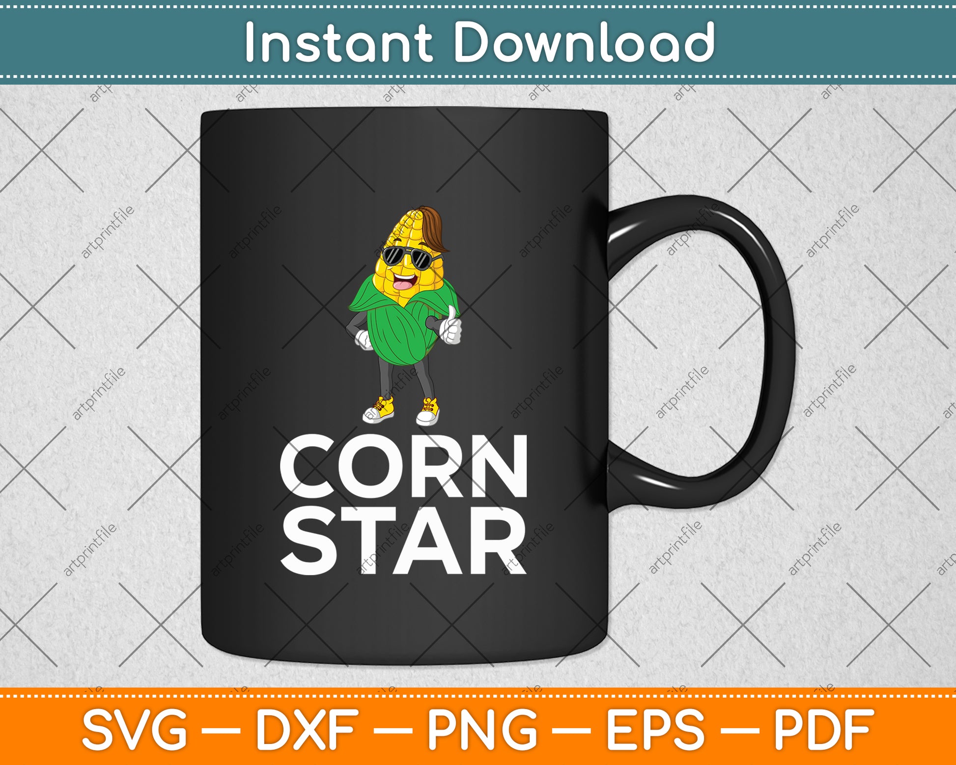 Funny Corn Star With Sunglasses Love Corn Svg Digital Cutting File