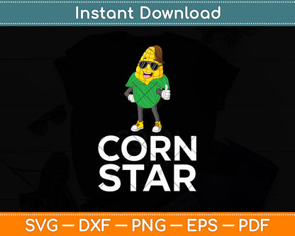 Funny Corn Star With Sunglasses Love Corn Svg Digital Cutting File