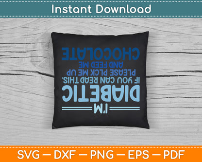 Funny Diabetic Upside Down Diabetics Diabetes Awareness SVG Digital Cutting File