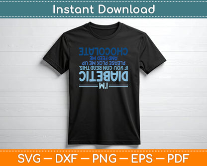 Funny Diabetic Upside Down Diabetics Diabetes Awareness SVG Digital Cutting File