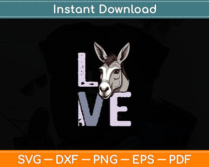 Funny Donkey Animal Mule - Love Donkeys Svg Digital Cutting File