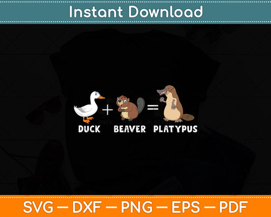 Funny Duck Beaver Platypus Svg Png Dxf Digital Cutting File