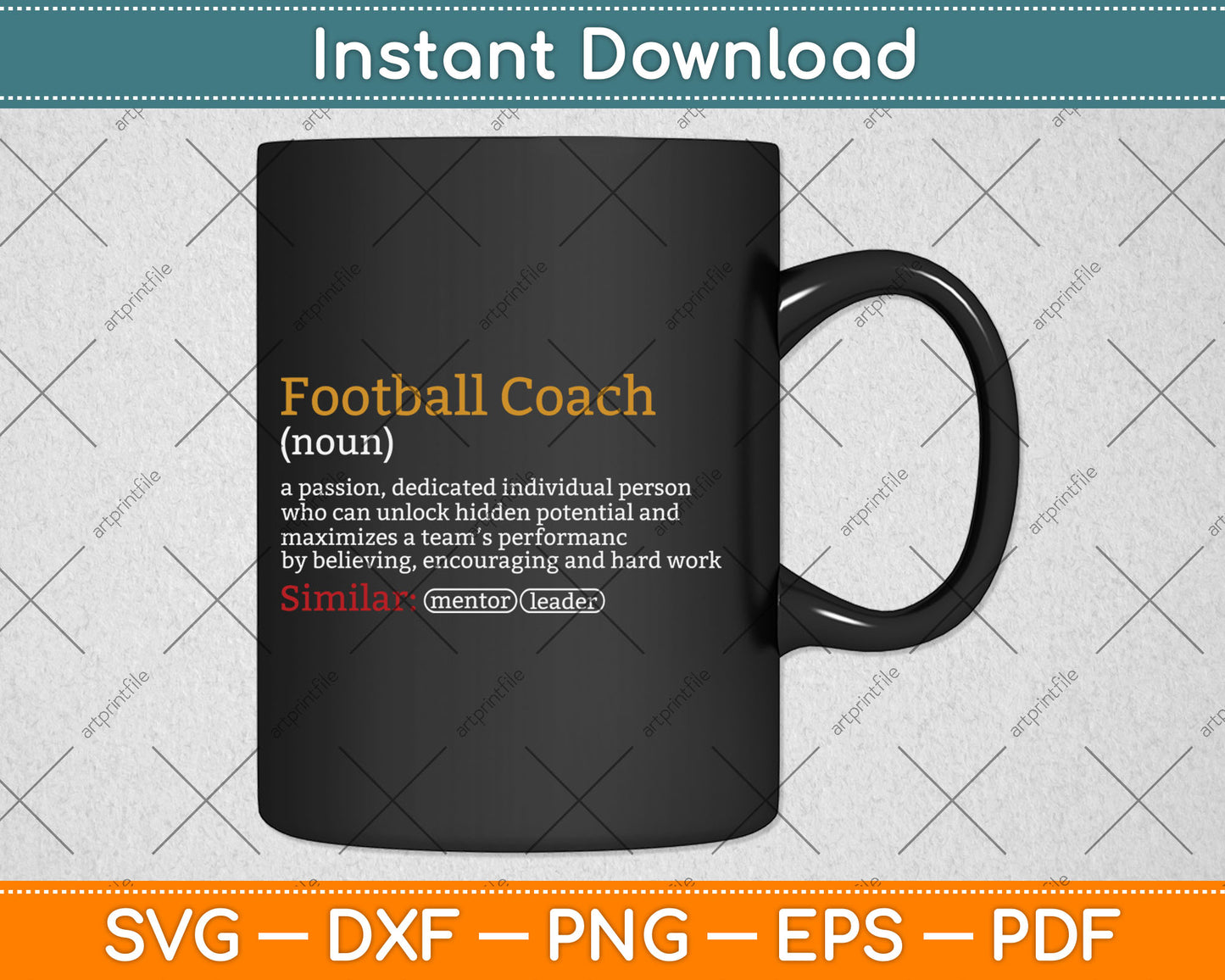 Funny Football Coach Definition Svg Digital Cutting File