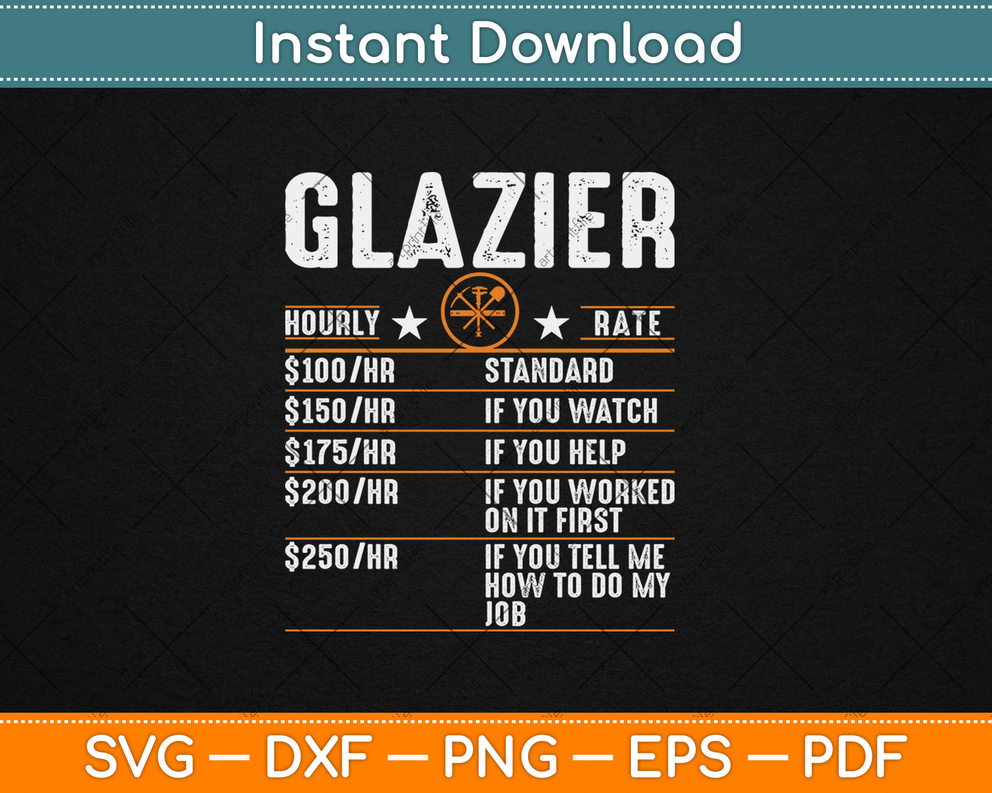 Funny Glazier Hourly Rate Labor Rates Glazier Co-workers Svg Digital Cutting File
