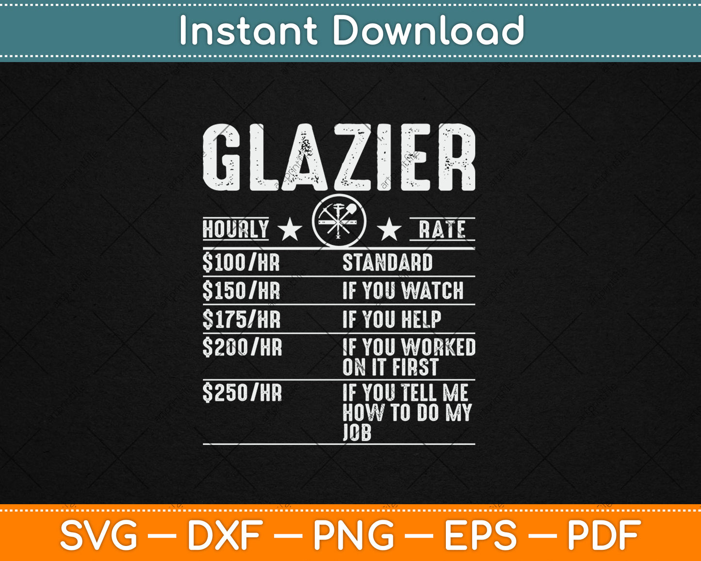 Funny Glazier Hourly Rate Labor Rates Glazier Svg Digital Cutting File