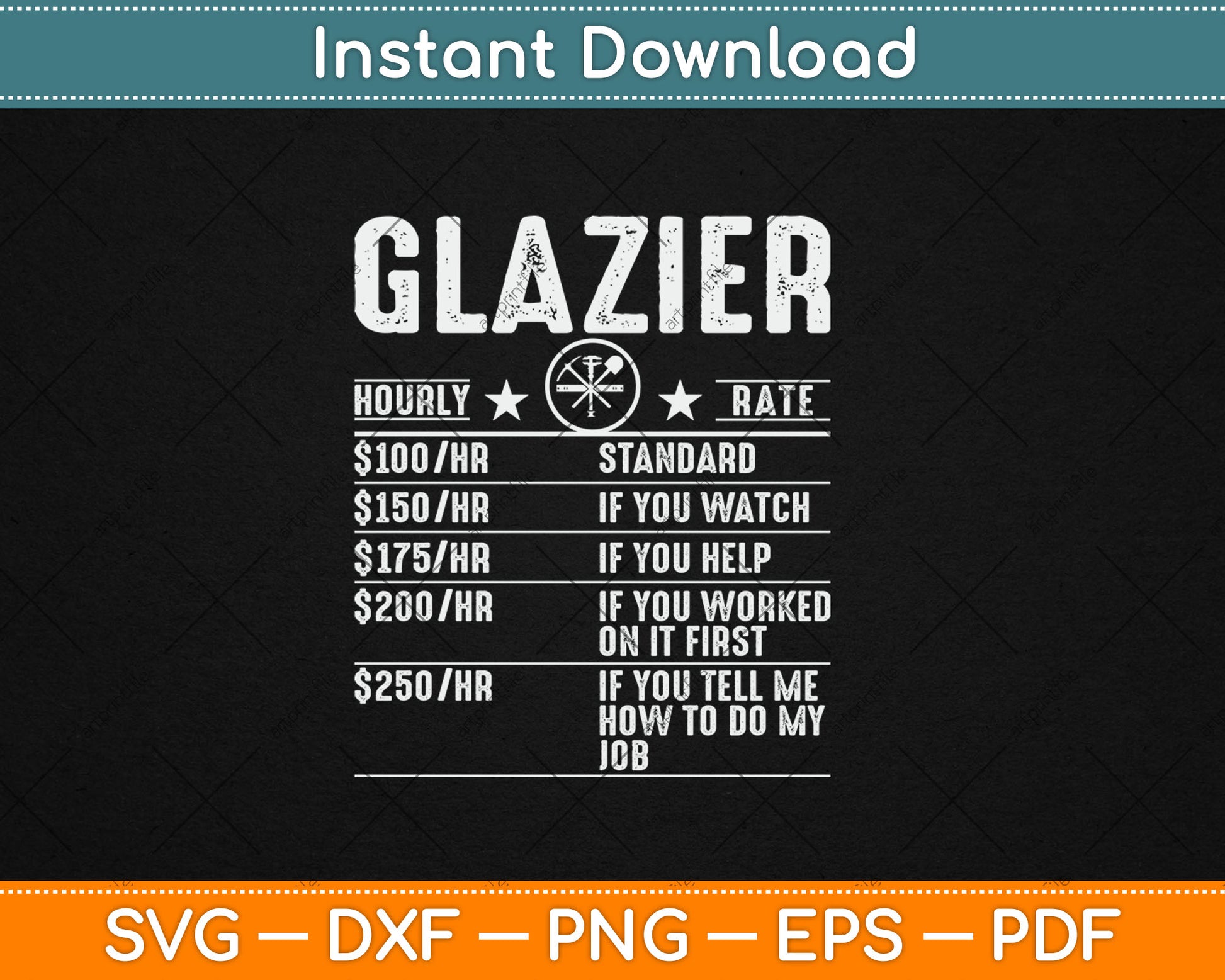 Funny Glazier Hourly Rate Labor Rates Glazier Svg Digital Cutting File