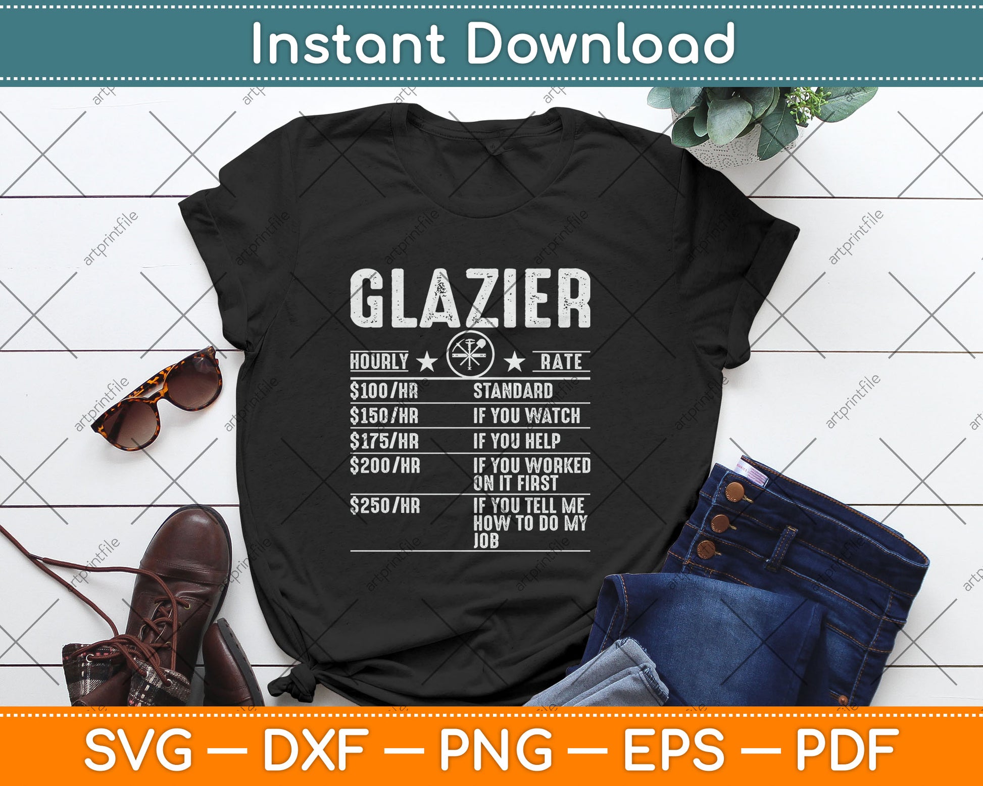 Funny Glazier Hourly Rate Labor Rates Glazier Svg Digital Cutting File