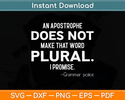Funny Grammar Police Gift for English Teacher Svg Digital Cutting File