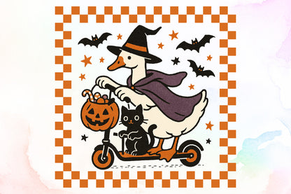 Funny Halloween Silly Goose Witch PNG