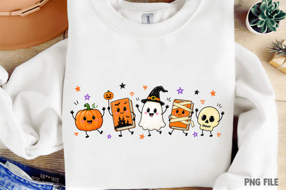 Cute Halloween Spooky Book Characters PNG | Funny Halloween Sublimation
